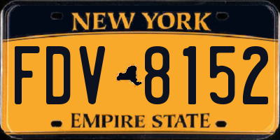 NY license plate FDV8152