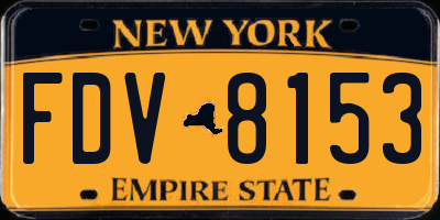 NY license plate FDV8153