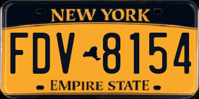 NY license plate FDV8154