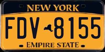 NY license plate FDV8155