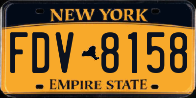 NY license plate FDV8158