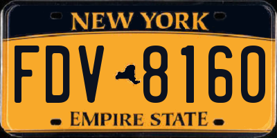 NY license plate FDV8160
