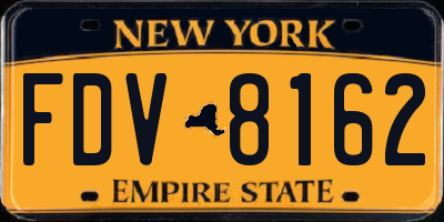 NY license plate FDV8162