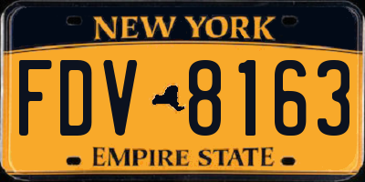 NY license plate FDV8163