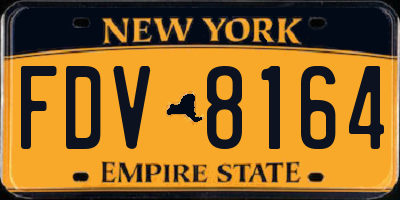 NY license plate FDV8164