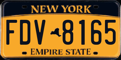 NY license plate FDV8165