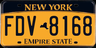 NY license plate FDV8168