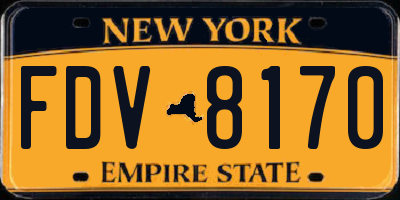 NY license plate FDV8170