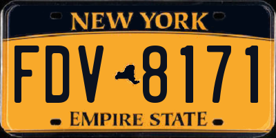 NY license plate FDV8171