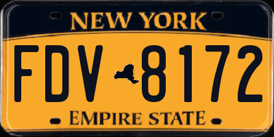 NY license plate FDV8172