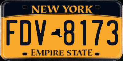 NY license plate FDV8173