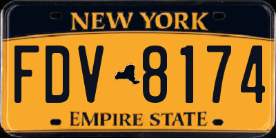 NY license plate FDV8174