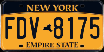 NY license plate FDV8175