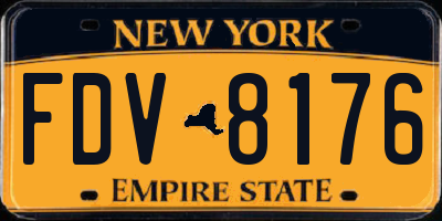 NY license plate FDV8176