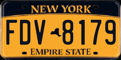 NY license plate FDV8179