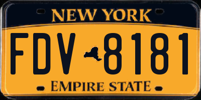 NY license plate FDV8181