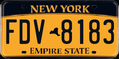 NY license plate FDV8183