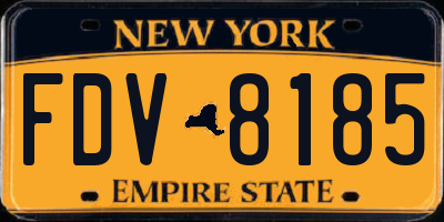 NY license plate FDV8185