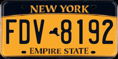 NY license plate FDV8192