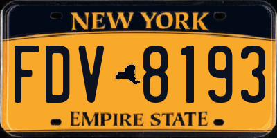 NY license plate FDV8193
