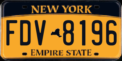 NY license plate FDV8196