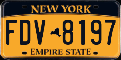 NY license plate FDV8197