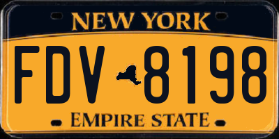 NY license plate FDV8198