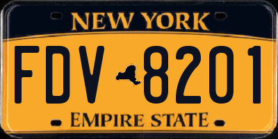 NY license plate FDV8201