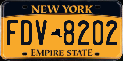 NY license plate FDV8202