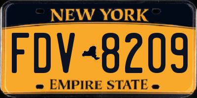 NY license plate FDV8209