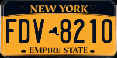 NY license plate FDV8210