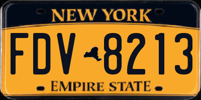 NY license plate FDV8213