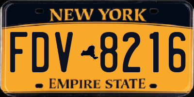 NY license plate FDV8216