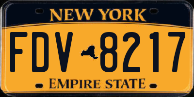 NY license plate FDV8217