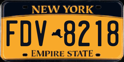 NY license plate FDV8218