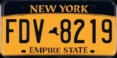 NY license plate FDV8219