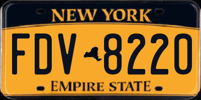 NY license plate FDV8220