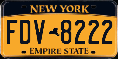 NY license plate FDV8222