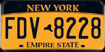NY license plate FDV8228