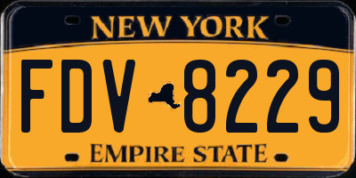 NY license plate FDV8229
