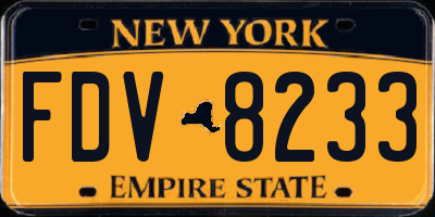 NY license plate FDV8233