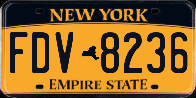 NY license plate FDV8236