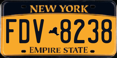 NY license plate FDV8238