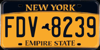 NY license plate FDV8239