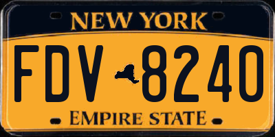 NY license plate FDV8240