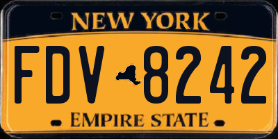 NY license plate FDV8242