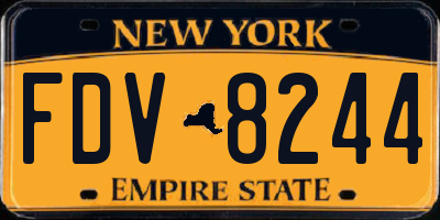 NY license plate FDV8244