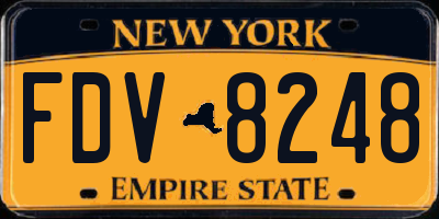 NY license plate FDV8248