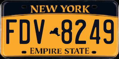 NY license plate FDV8249