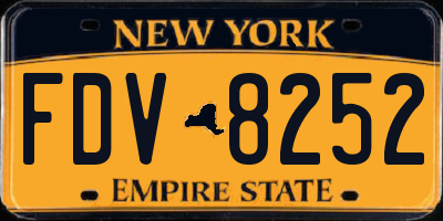 NY license plate FDV8252